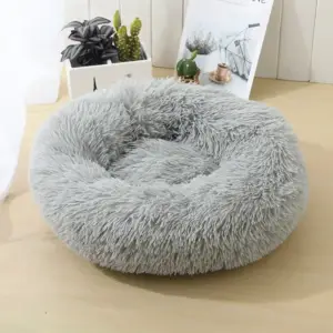 Round Plush Puppy & Sphynx Cat Bed – Calming Donut Nest for Better Sleep - Image 6