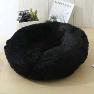 Round Plush Puppy & Sphynx Cat Bed – Calming Donut Nest for Better Sleep - Image 8