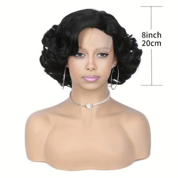 8-inch curly wave lace front wig