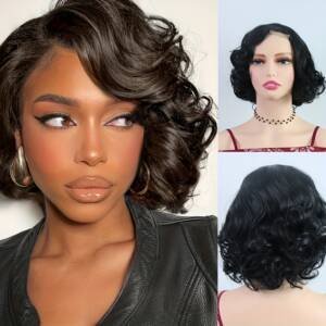 Elegant Curly Wave Short Wig – 8-Inch Lace Front Synthetic Hair - Image 4