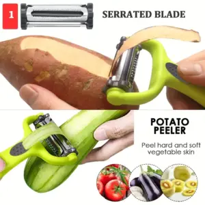 3-in-1 Multifunctional Fruit & Vegetable Peeler, Paring Knife, & Grater – The Ultimate Kitchen Tool! - Image 3